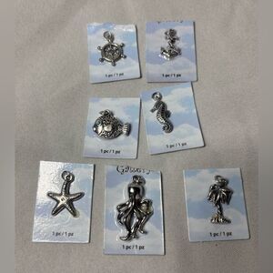7 New Ocean Beach Nautical TRAVEL Halcraft Gallery Pendant Jewelry Making Charms
